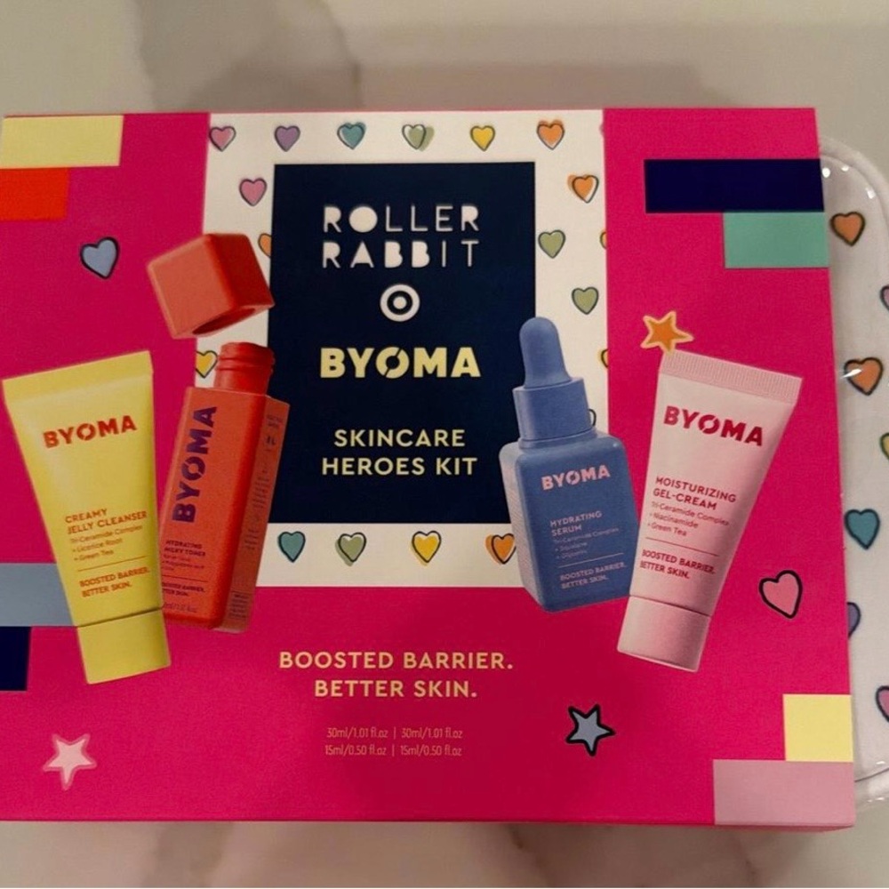 LIMITED EDITION! Roller Rabbit x Target BYOMA Disco Hearts Wave Skincare Set.